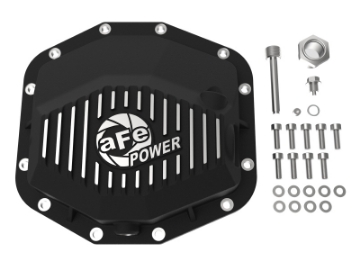 Picture of aFe POWER 21-22 Ram1500 TRX Hemi V8 6-2L PRO Series Rear Diff Cover Black w-Machined Fins & Gear Oil