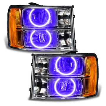 Picture of Oracle Lighting 07-13 GMC Sierra Pre-Assembled LED Halo Headlights -UV-Purple