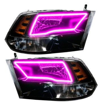Picture of Oracle Lighting 09-18 RAM 1500 Sport Halo Headlights - Blk Housing w-No Controller