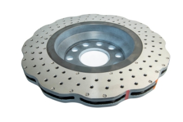 Picture of DBA 14-21 Volkswagen GTI w-Perf Pkg 310mm Rear Disc Rear 4000 Series Drilled Wavy Rotor w-Slv Hat