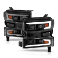 Picture of ANZO 19-22 Chevrolet Silverado 1500 LED Proj HL w-Lgt Bar SwBk Seq- Blk w-In- Light - Passenger Side