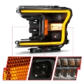 Picture of ANZO 18-20 Ford F-150 w-o Fctry LED Full LED Proj Headlights w-Light Bar Swtchbk Seq- Black w-Init