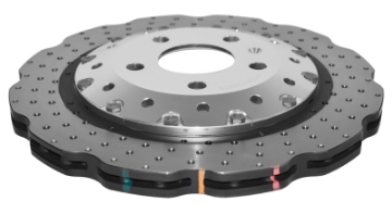 Picture of DBA 13-16 Audi RS5 w-Scalloped edge Iron Discs Rear 5000 Series Drilled Wavy Rotor w-Silver Hat