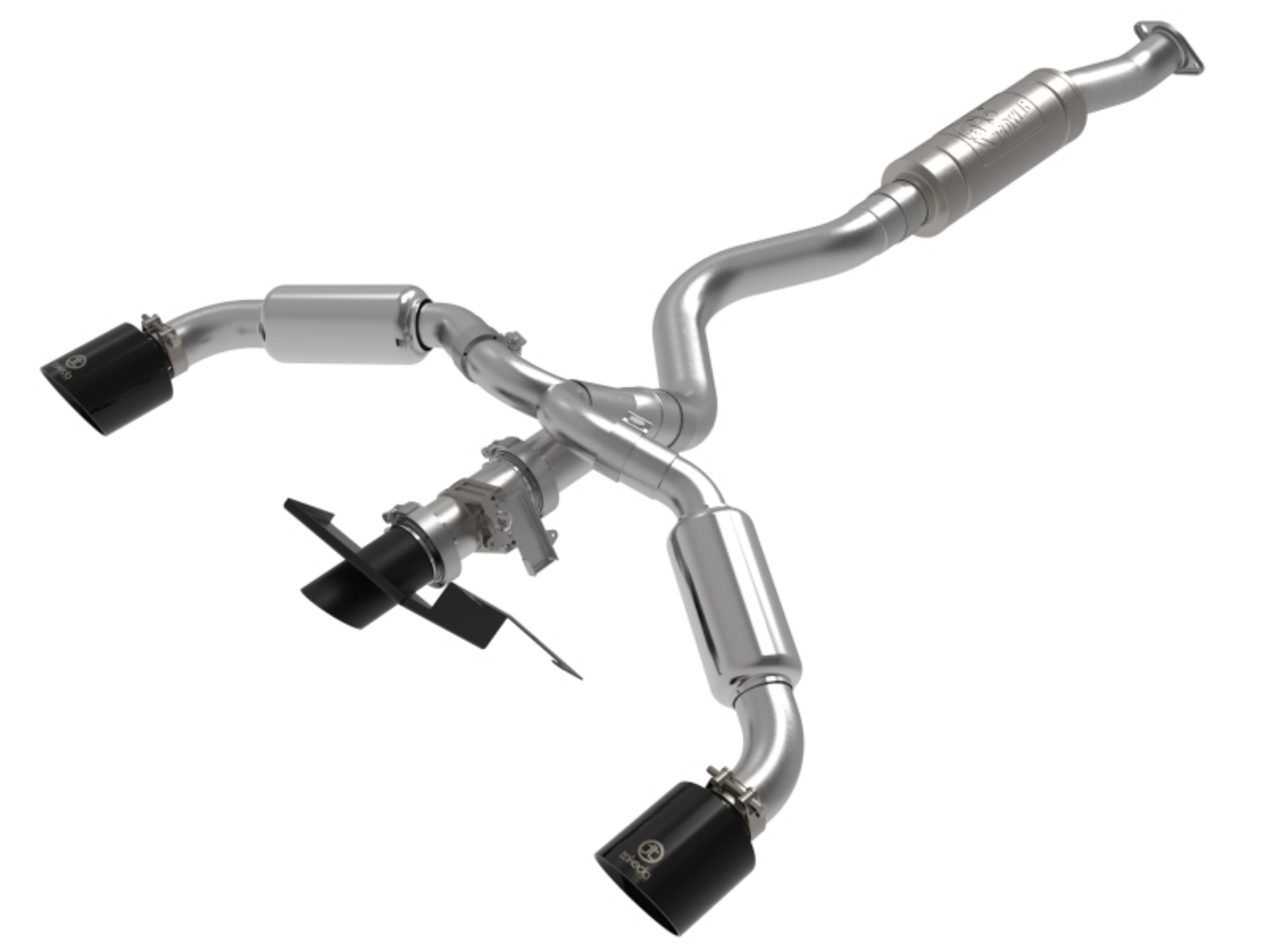 Picture of aFe 23-24 Toyota GR Corolla L3 1-6L t Gemini XV 3in to 2-1-2in Cat Back Exhaust w- Black Tips