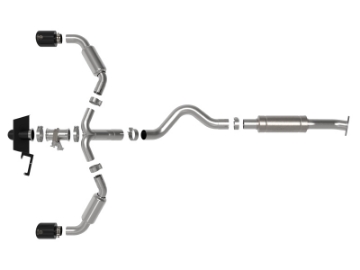 Picture of aFe 23-24 Toyota GR Corolla L3 1-6L t Gemini XV 3in to 2-1-2in Cat Back Exhaust w- Black Tips