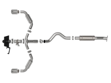 Picture of aFe 23-24 Toyota GR Corolla L3 1-6L t Gemini XV 3in to 2-1-2in Cat Back Exhaust w- Polished Tips