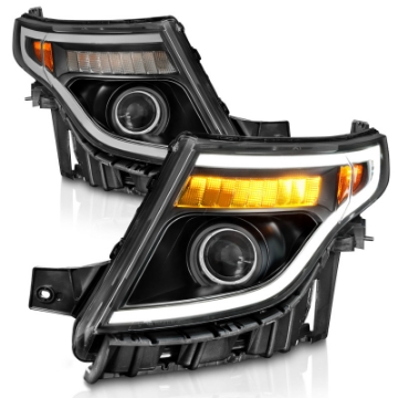 Picture of ANZO 11-15 Ford Explorer w-Factory Halogen HL Only Projector Headlights w-Light Bar Black Housing