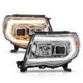 Picture of ANZO 05-11 Toyota Tacoma Projector Headlights w-Light Bar Switchback Chrome Housing