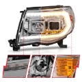 Picture of ANZO 05-11 Toyota Tacoma Projector Headlights w-Light Bar Switchback Chrome Housing