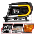 Picture of ANZO 05-11 Toyota Tacoma Projector Headlights w-Light Bar Switchback Black Housing