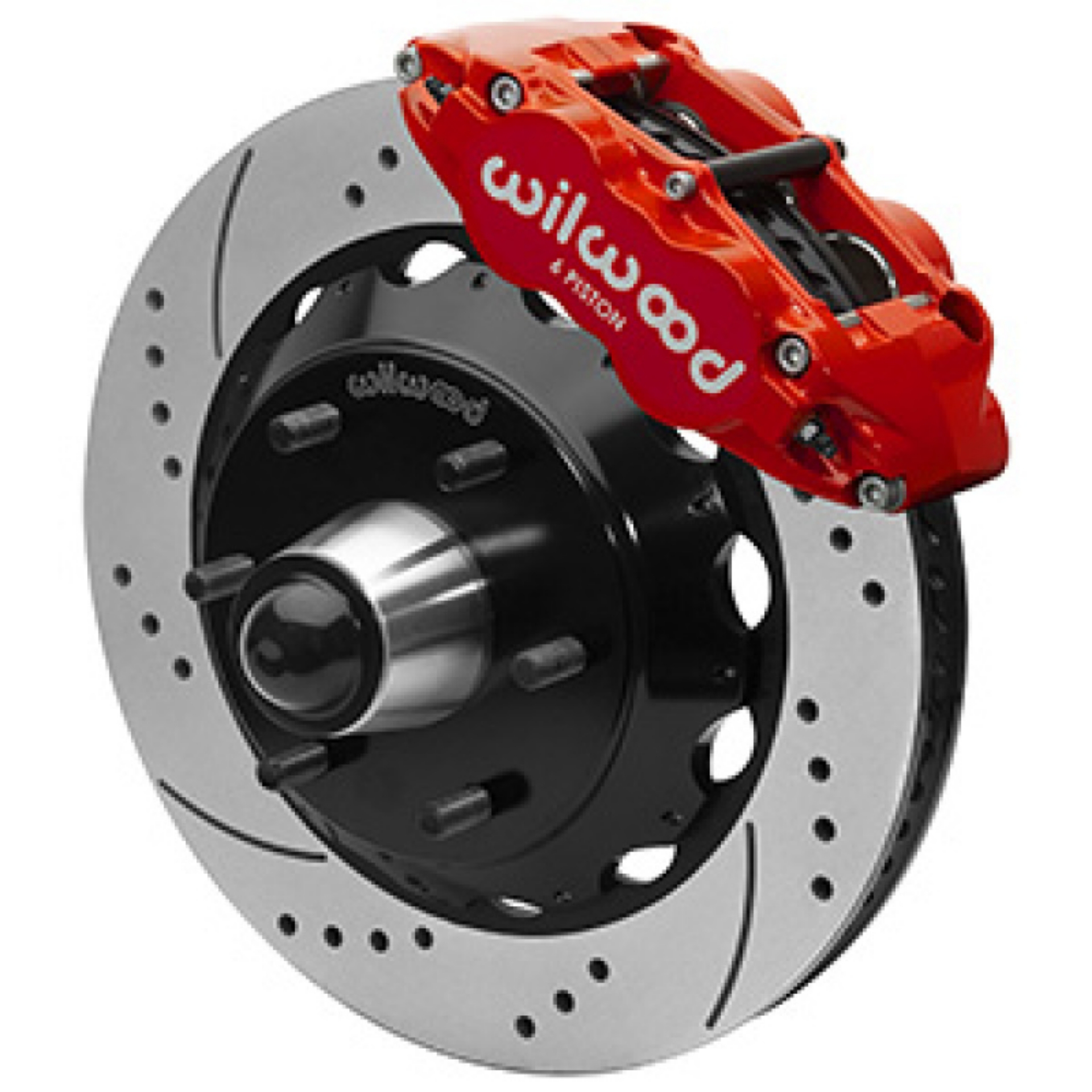 Picture of Wilwood 63-87 C10 FNSL6R Front Big Brake Kit 14in drill-slot 6x5-5 BP for drop spindles - Red