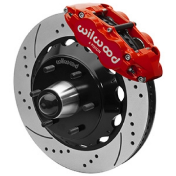 Picture of Wilwood 63-87 C10 FNSL6R Front Big Brake Kit 14in drill-slot 6x5-5 BP for drop spindles - Red