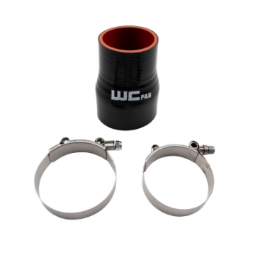 Picture of Wehrli 2-375in x 3in ID Straight Reducer 4-5in Long Silicone Boot and Clamp Kit