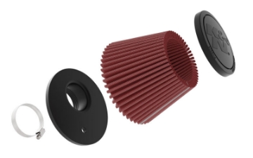 Picture of K&N Universal Clamp-on Air Filter 2in Flange ID 5-3-16in Base 3-1-2in Top 3-11-16in Height w- Vent