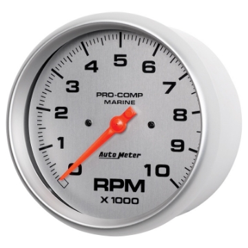 Picture of Autometer Marine Silver Ultra-Lite 5in 10K RPM In-Dash Tachometer Gauge
