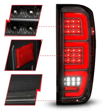 Picture of ANZO 19-23 GMC Sierra 1500-2500HD-3500HD Black Replacement Full LED Bar Tail Light