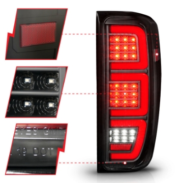 Picture of ANZO 19-23 GMC Sierra 1500-2500HD-3500HD Black Replacement Full LED Bar Tail Light