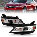 Picture of Anzo 14-20 Chevrolet Impala Square Projector LED Bar Headlights w- Chrome Housing