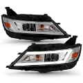 Picture of Anzo 14-20 Chevrolet Impala Square Projector LED Bar Headlights w- Chrome Housing