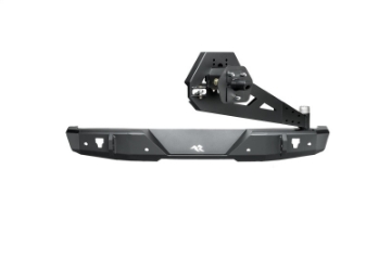 Picture of Rugged Ridge 18-22 Jeep Wrangler JL Rubicon-Spt 2dr HD Rear Bumper w-Swing Out Tire Carrier - Blk