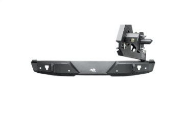 Picture of Rugged Ridge 18-22 Jeep Wrangler JL Rubicon-Spt 2dr HD Rear Bumper w-Swing Out Tire Carrier - Blk