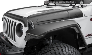 Picture of Bushwacker 18-22 Jeep Wrangler 2-4dr - 20-22 Jeep Gladiator Trail Armor Hood Armor 3pc - Tex- Blk