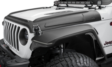 Picture of Bushwacker 18-22 Jeep Wrangler 2-4dr - 20-22 Jeep Gladiator Trail Armor Hood Armor 3pc - Tex- Blk