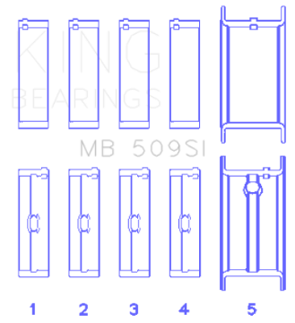 Picture of King Engine Bearings Chevrolet 400 Crankshaft Main Bearing Set Set of 5