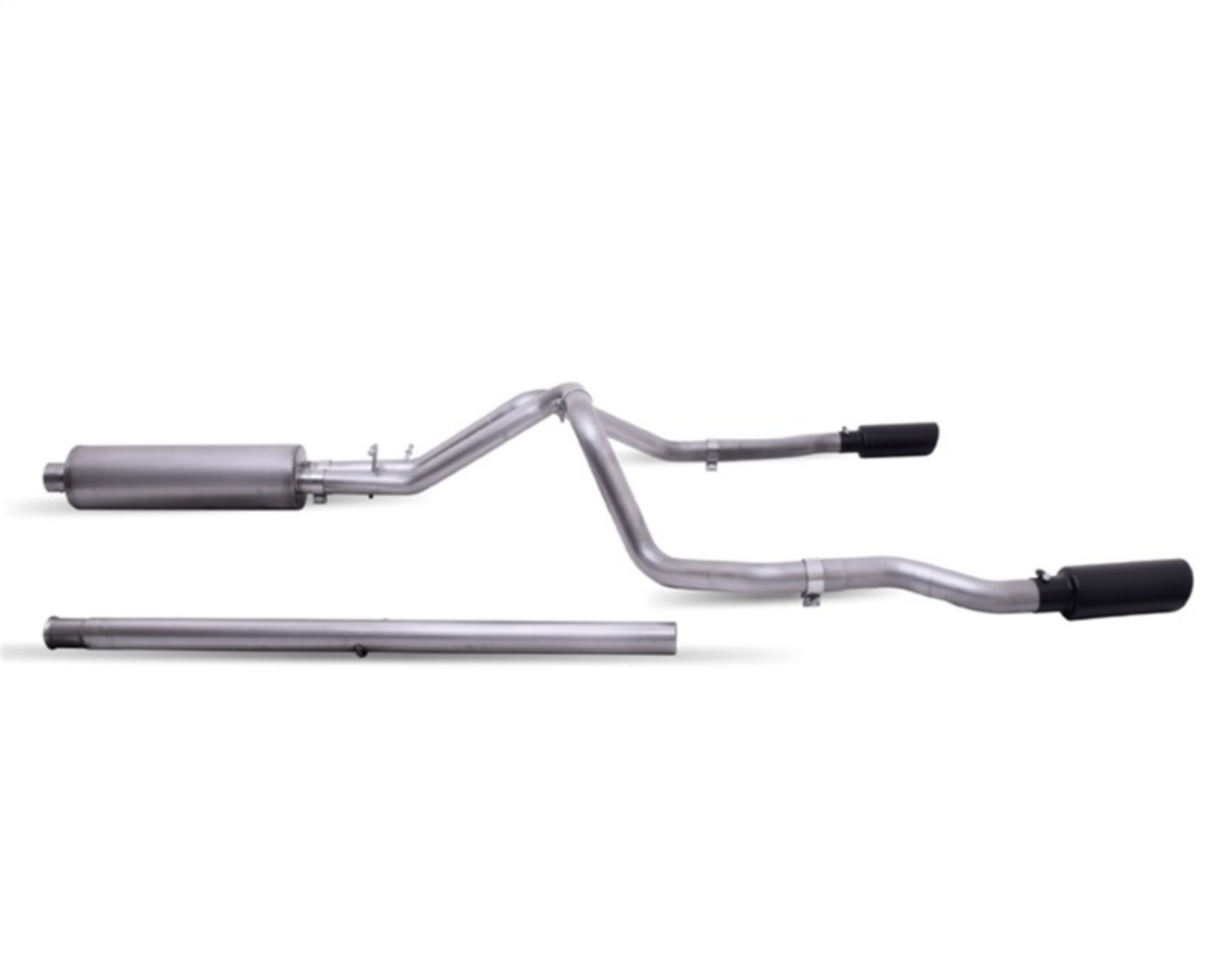 Picture of Gibson 20-21 Chevy Silverado 6-6L 2-5in Cat-Back Dual Split Exhaust System Stainless - Black Elite