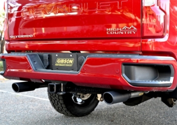 Picture of Gibson 20-21 Chevy Silverado 6-6L 2-5in Cat-Back Dual Split Exhaust System Stainless - Black Elite