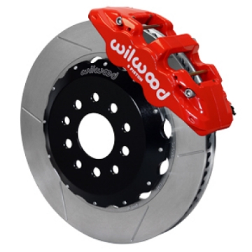 Picture of Wilwood 63-87 Chevy C10-C15 AERO6 Front Brake Kit Red Caliper 14-25in GT Slotted Rotor