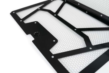 Picture of Agency Power 14-18 Polaris RZR XP 1000 - XP Turbo Vented Engine Cover - Gloss Black-Raw Mesh