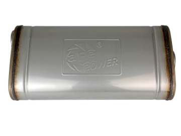 Picture of aFe MACH Force XP 304 Stainless Steel Muffler 2-5in Center-Offset 18in L x 9in W x 4in H