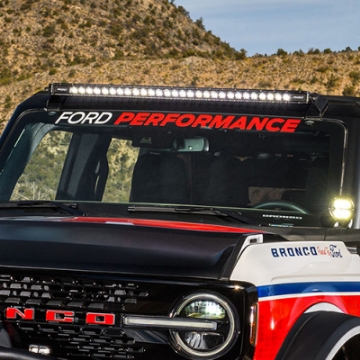 Picture of Ford Racing Ford Performance Bronco Windshield Banner - White-Red