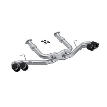 Picture of MBRP 20-23 Chevrolet Corvette C8 3in Cat Back Quad Split Rear Exit w- Carbon Fiber Tips - T304