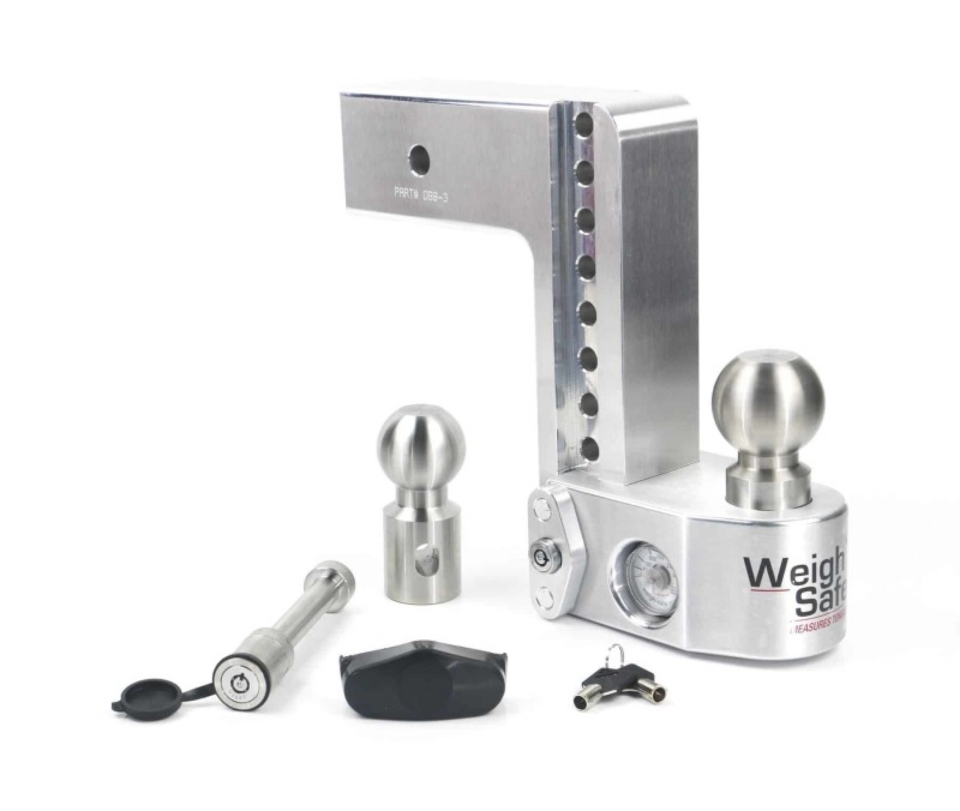 Picture of Weigh Safe 8in Drop Hitch w-Built-in Scale & 3in Shank 10K-21K GTWR w-WS05 - Aluminum