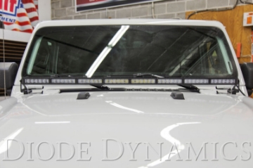 Picture of Diode Dynamics 18-21 Jeep JL Wrangler-Gladiator SS50 Hood LED Light Bar Kit - Amber Flood
