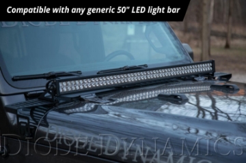 Picture of Diode Dynamics 18-21 Jeep JL Wrangler-Gladiator SS50 Hood LED Light Bar Kit - White Flood