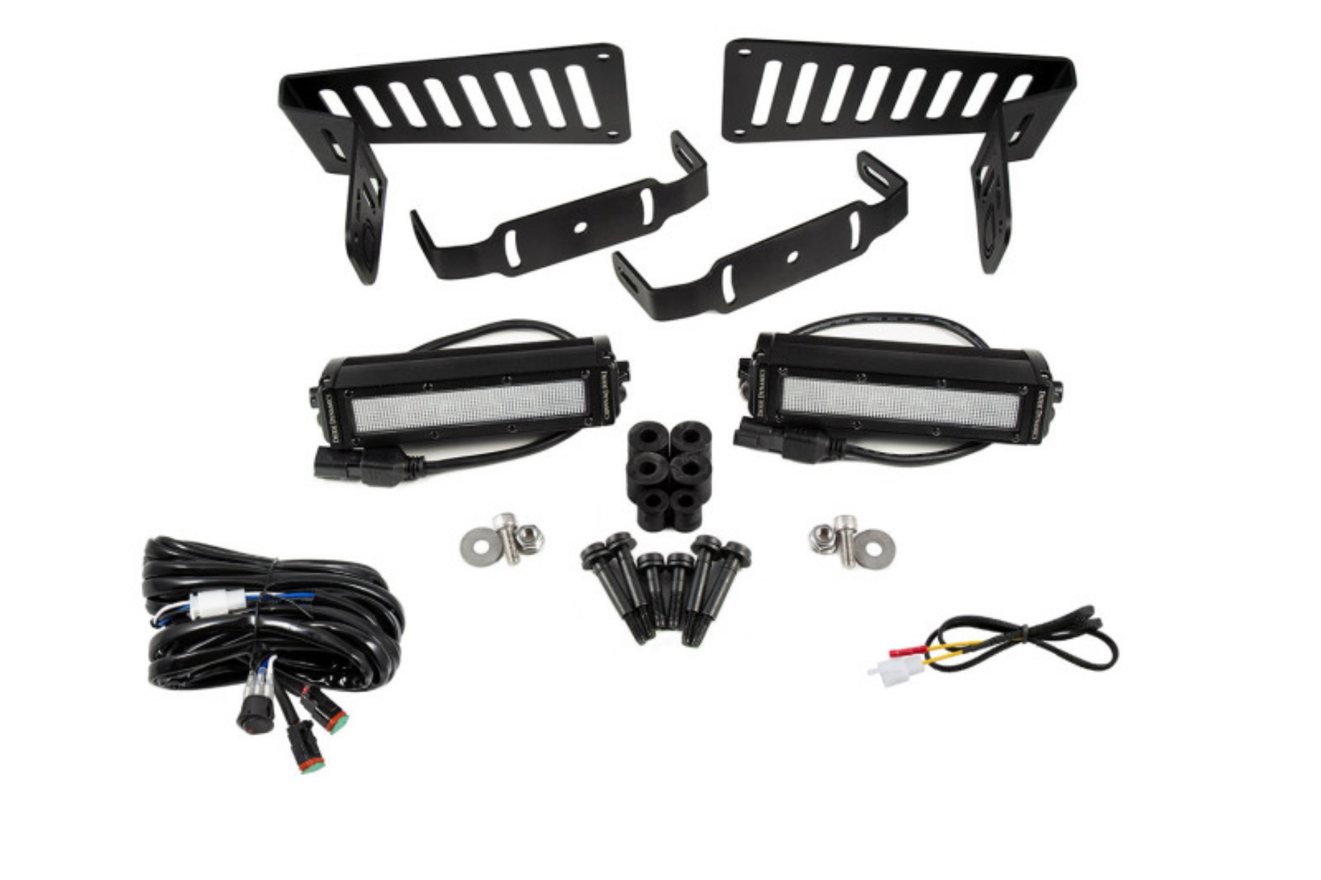 Picture of Diode Dynamics 18-21 Jeep JL Wrangler-Gladiator SS6 Cowl LED Bracket Kit - White Flood