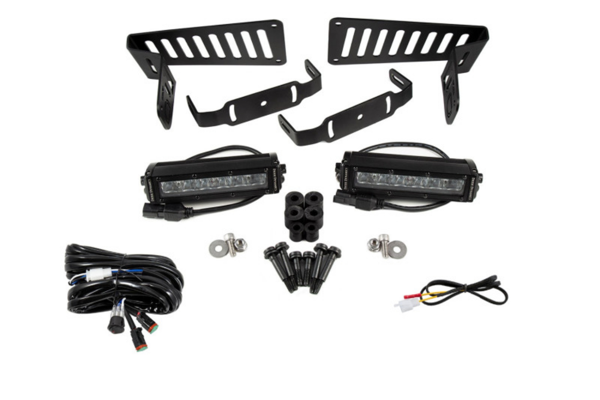 Picture of Diode Dynamics 18-21 Jeep JL Wrangler-Gladiator SS6 Cowl LED Bracket Kit - White Driving