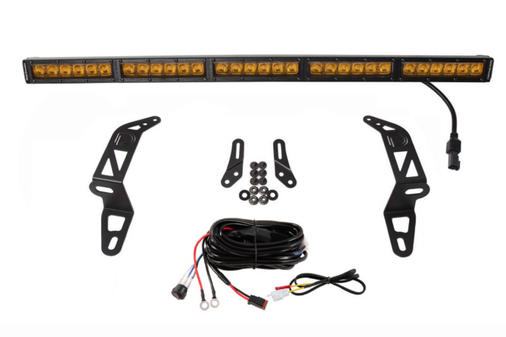 Picture of Diode Dynamics 18-21 Jeep JL Wrangler-Gladiator SS30 Bumper Bracket Kit - Amber Driving Single