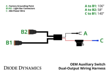 Picture of Diode Dynamics OEM Auxiliary Switch Dual-Output Wiring Harness