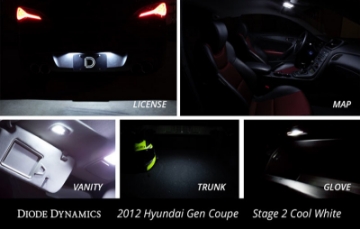 Picture of Diode Dynamics 10-16 Hyundai Genesis Coupe Interior Kit Stage 2 - Cool - White
