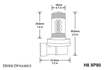 Picture of Diode Dynamics H8 XP80 LED - Cool - White Pair