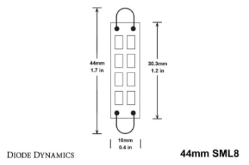 Picture of Diode Dynamics 44mm SML8 LED Bulb - Amber Set of 4