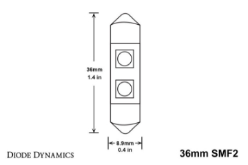 Picture of Diode Dynamics 36mm SMF2 LED Bulb - Blue Pair