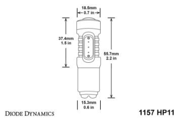 Picture of Diode Dynamics 1157 LED Bulb HP11 LED - Red Single