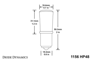 Picture of Diode Dynamics 1156 LED Bulb HP48 LED - Cool - White Single