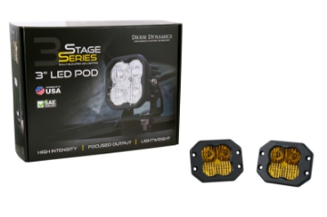 Picture of Diode Dynamics SS3 LED Pod Pro - Yellow Flood Flush Pair