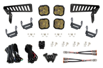 Picture of Diode Dynamics 18-21 Jeep JL Wrangler-Gladiator SS3 Cowl LED Bracket Kit - Yellow Sport